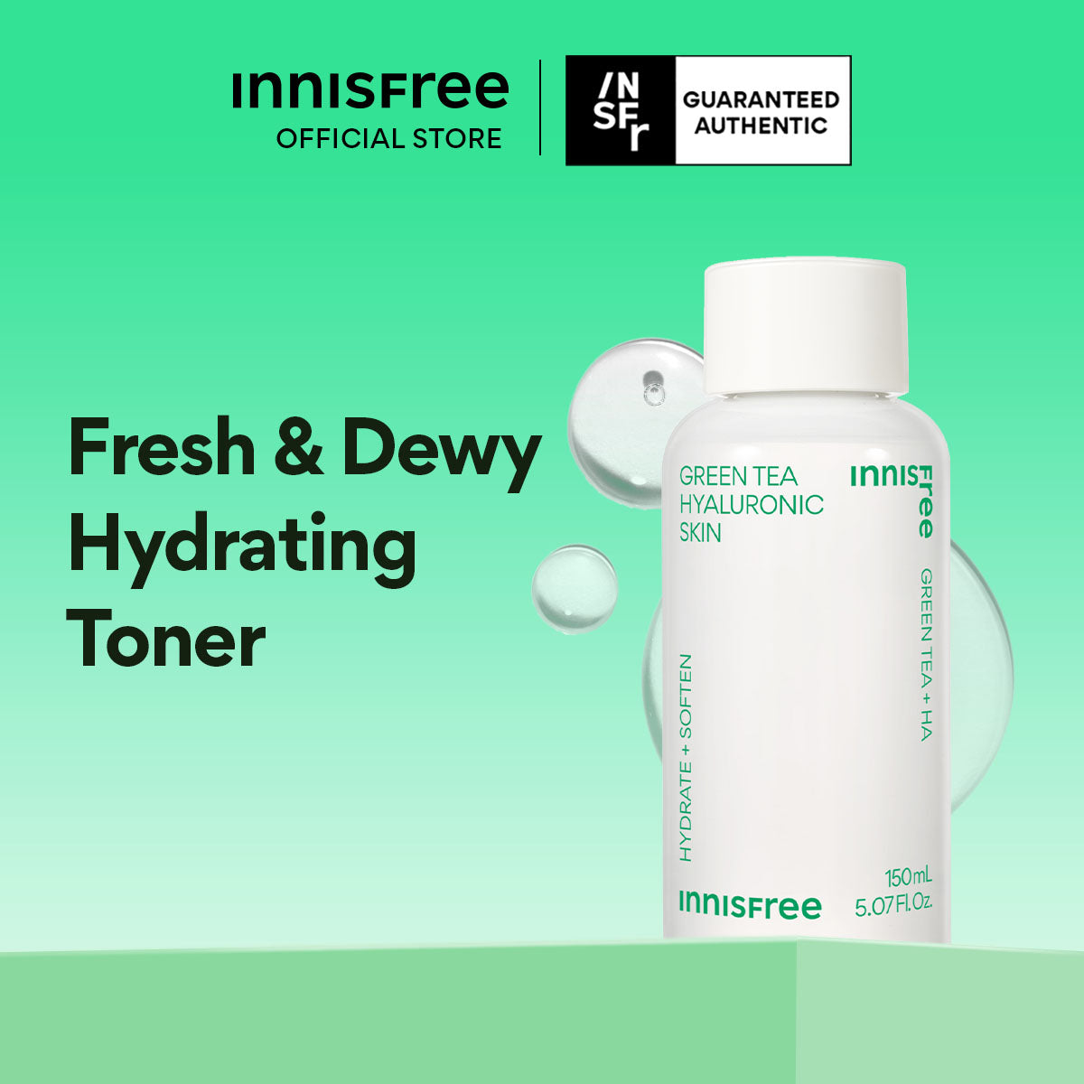 Loción Hidratante Té Verde e Hialurónico Innisfree 170ml